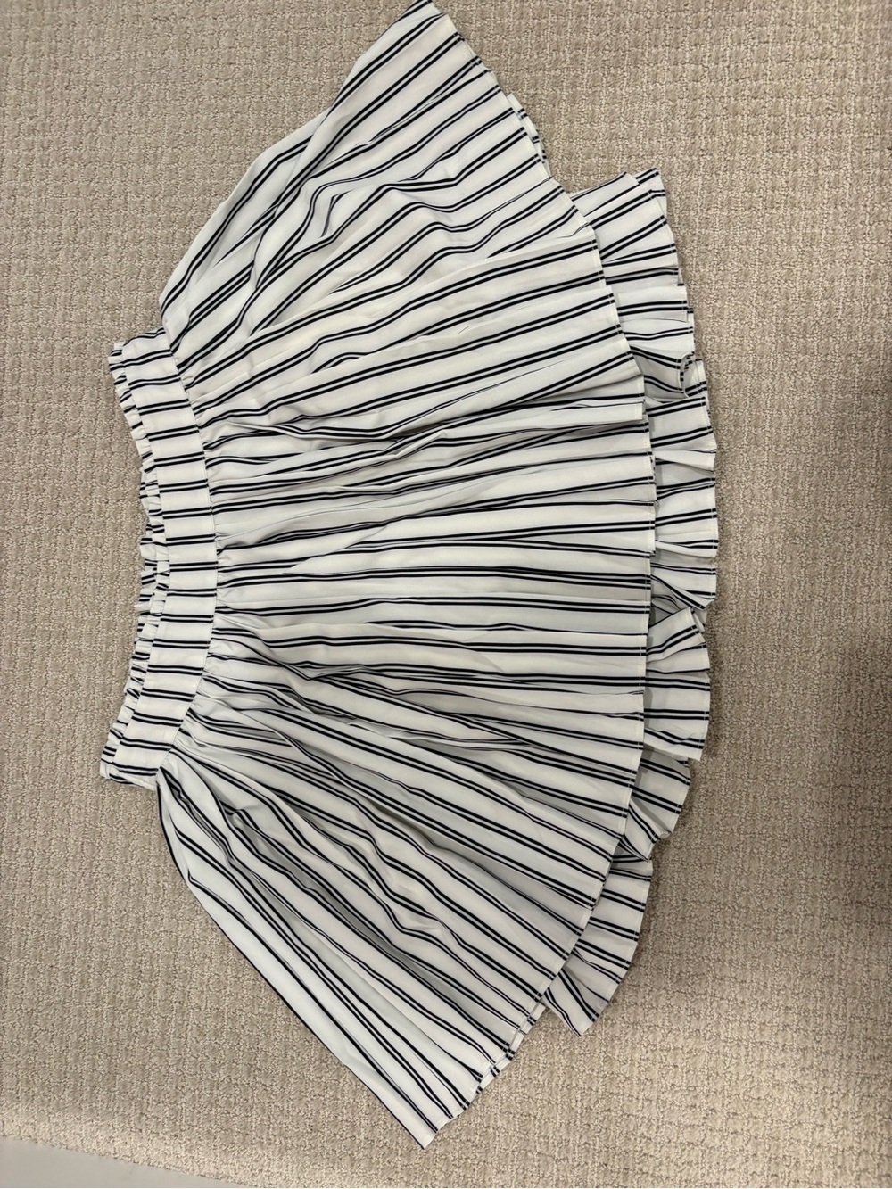 Maeve White and Black Striped Circle Skirt